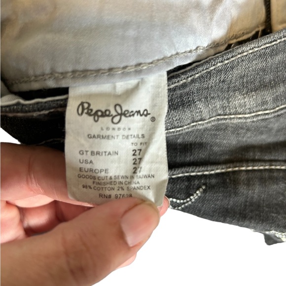 Pepe jeans black wash with embroidered pockets size 27 - Picture 4 of 11